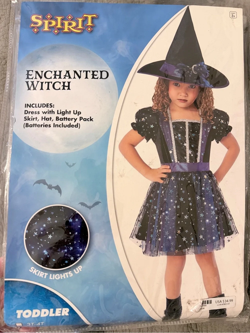 Spirit Halloween Kids Starry Enchanted Witch Costume - Black and Purple